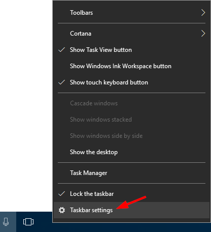 windows-görev çubuğu-settings