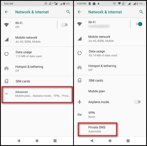 Android 9 Pie ve Daha Yeni Sürümlerde DNS Değiştirin