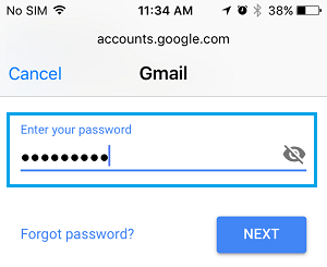 Gmail Şifresini Girin 